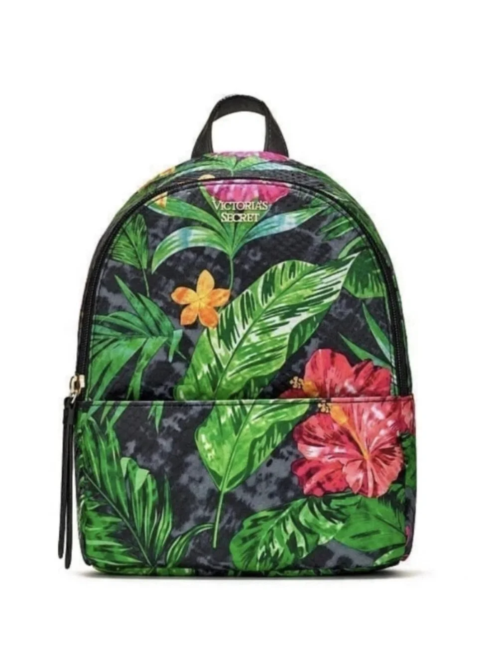 Victoria's Secret Black Tropical Floral Mini Backpack